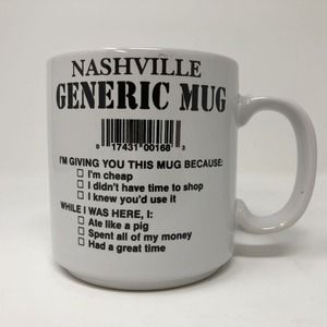 Nashville Tennessee Generic Coffee Mug Novelty Gift Souvenir Funny Fun Papel